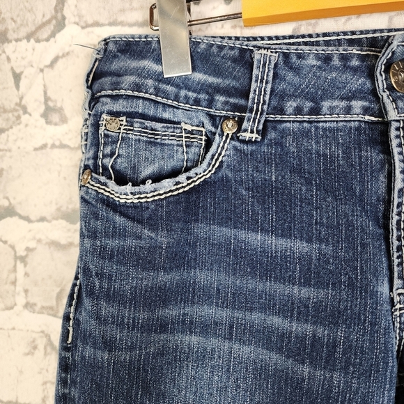 Silver Suki Jean Capris Factory Fade 5 Pocket 25.5" Inseam Blue Size 30W - Picture 7 of 16